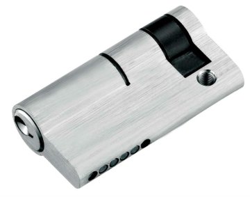 Single open Brass Eurocylinder without Thumb Turn