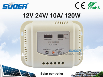 SUOER Solar Charger Controller 10A Solar Street Light Charge Controller 12V dengan CE ROHS