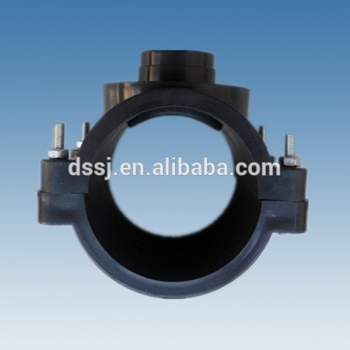 Black Saddle Clamp for PVC Pipe