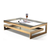 Double Square Coffee Table with  Fiberglass