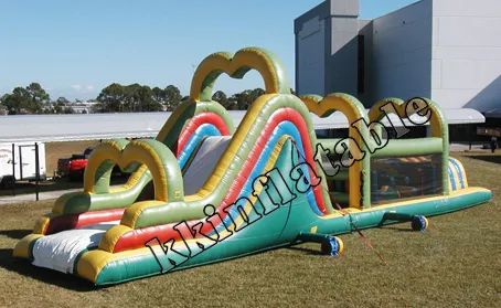 rainbow slide combo children inflatable obstacle course KKB-L033