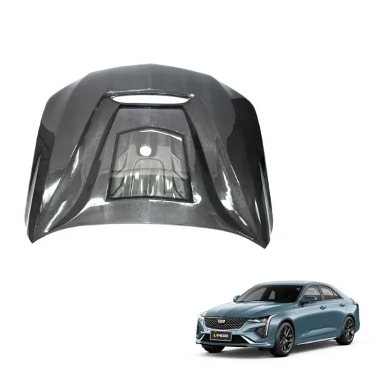 Langyu Carbon Fiber Engine Cover Transparent For Cadillac CT4 Upgrade