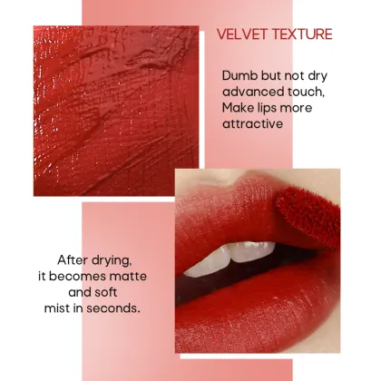 Silky Organic Waterproof Lip Glaze - Pink Cream Velvet Matte Lip Gloss