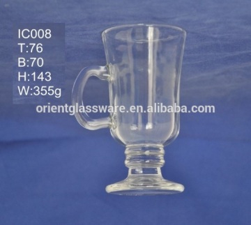 Promotional gift tableware advanced glass coffee mug with handle
