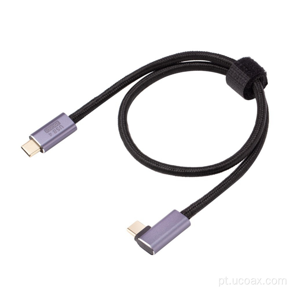 Cabo USB-C de ângulo reto de 90 graus