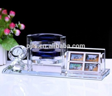 crystal clock card holder,crystal pen holder