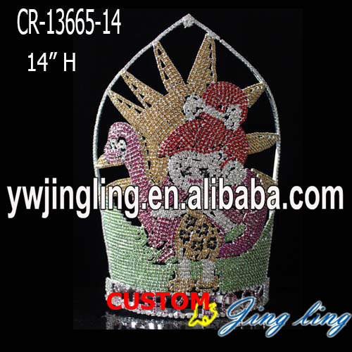 14 tums anpassad rhinestone sidokrona