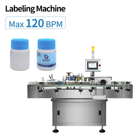 High Speed Max 120 BPM Sticker Adhesive Label Applicator for Glass and Plastic Round Bottles