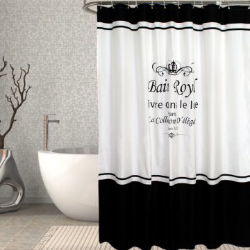 Printing crown pongee polyester shower curtain