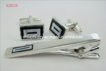 Fashion Groom Shell Jewelry Cuff Links & Tie Clip