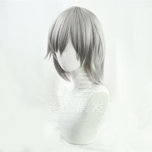 Hinano Mori Shibu cosplay wig-Silver gray 2