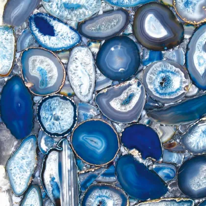 Semiprecious Blue agate, Gemstone Slab