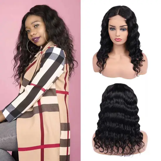 Top Quality Raw Virgin Hair Brazilian Full Cuticle Unprocessed Swiss Loose Wave 150% Density 4*4 Lace Closure Wig