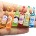 New Arrive 100Pcs Dollhouse Miniature Resin Mini Drink Bottle Charms Kawaii Simulation Drink Bottle Doll Food Drink Accessories