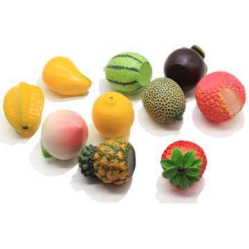 Supply Artificial 3D Fruit Resin Embellishment Litchi Strawberry Lemon Jewelry Making Charm Pendants Accessories