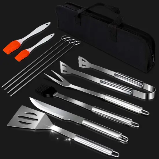 11Pcs BBQ Tools Set with Storage Bag