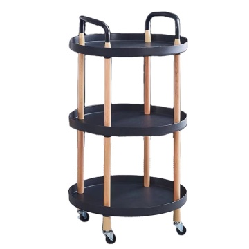 Lightweight Round Double-Layer Small Push Table for Living Room