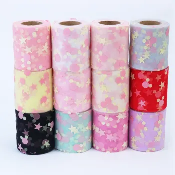 Glitter Sequin Tulle Rolls for Wedding Decorations and DIY Projects