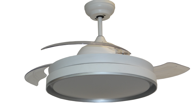 3 Blades White Modern Ceiling Fan With Led Wy R 065