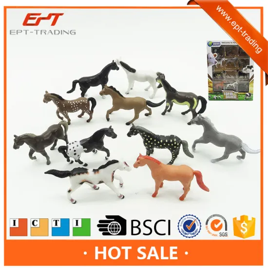 2017 New farm animal toys series plastic race horses toys with CE