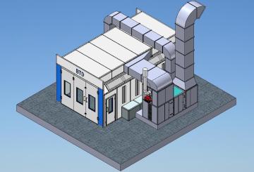 Side Down Draft Spray Booth
