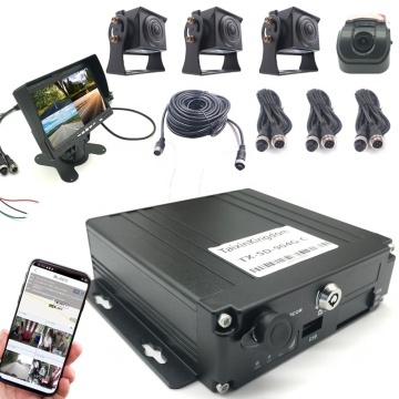 Panama AHD 1080p 4ch SD Carte Mobile DVR DVR Monitor pour camion / escorte avec 3G / 4G GPS CMSV6 CMSV7 MDVR