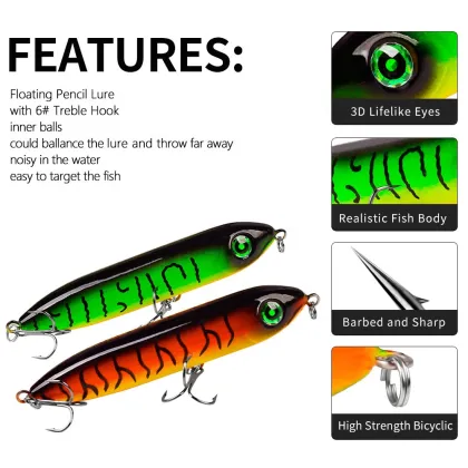  Cheap Floating Pencil Lure 102mm 11.5g Minnow Luya Bait for Fly Fishing 