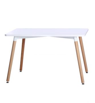 Modern white rectangle dining table wood base