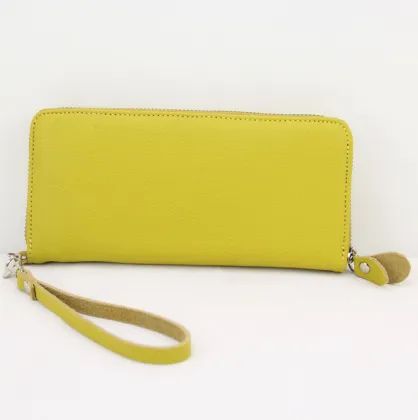 Genuine Leather Women Long Wallet With Zipper