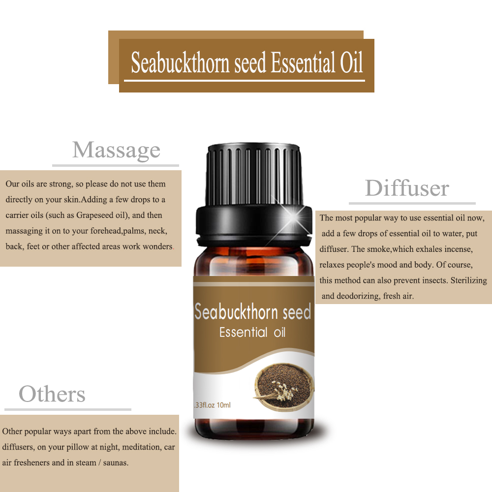 Etiqueta personalizada de grado terapéutico 10 ml de aceite de semilla Seabuckthorn