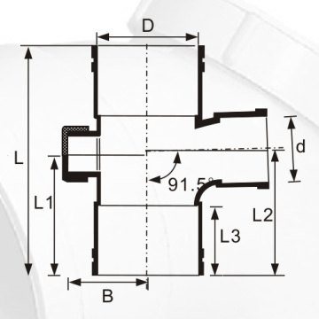 BS5255/4514 Drainage Upvc Reducing Tee Back Door Grey