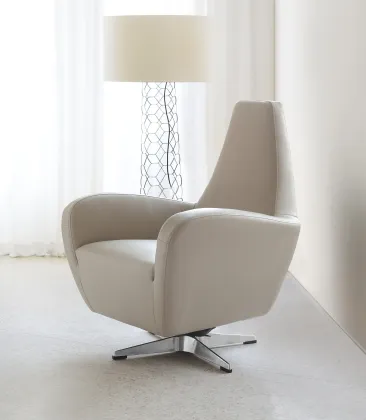 Modern Leather Swivel Armchair