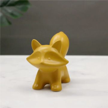 Ceramic Fox Ornament - Cute Animal Tabletop Decoration
