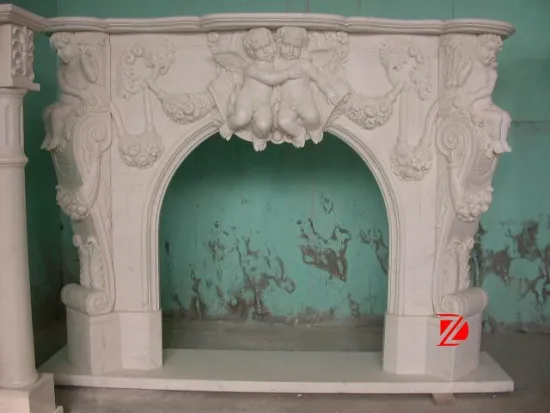 Electric fireplace with angels