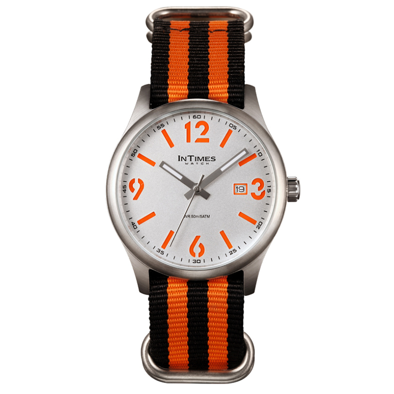 5 ATM Intimes Branded Watch Steel Case Nylon Band 5 Colors (IT-1066)