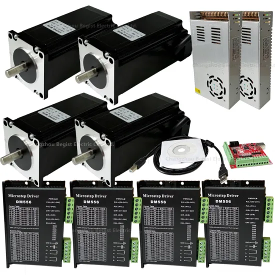 CNC Kit with NEMA 23 Stepper Motor DM556, 3N.m, Power Supply, and Mach3