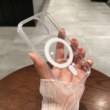 Transparent Magnetic Phone Case for iPhone 12, 13, 14, 15 - Clear Wireless Charging Compatible