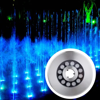 IP68 Waterproof DMX RGB Deck Fountain Nozzle with 304 Stainless Steel 12V/24V Underwater LED Light