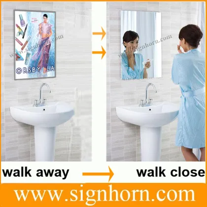 magic mirror advertising display sensor light box