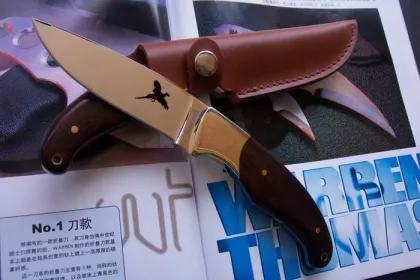 fixed blade best hunting knives with rosewood handle and brass bolster,wholesale knives in bulk