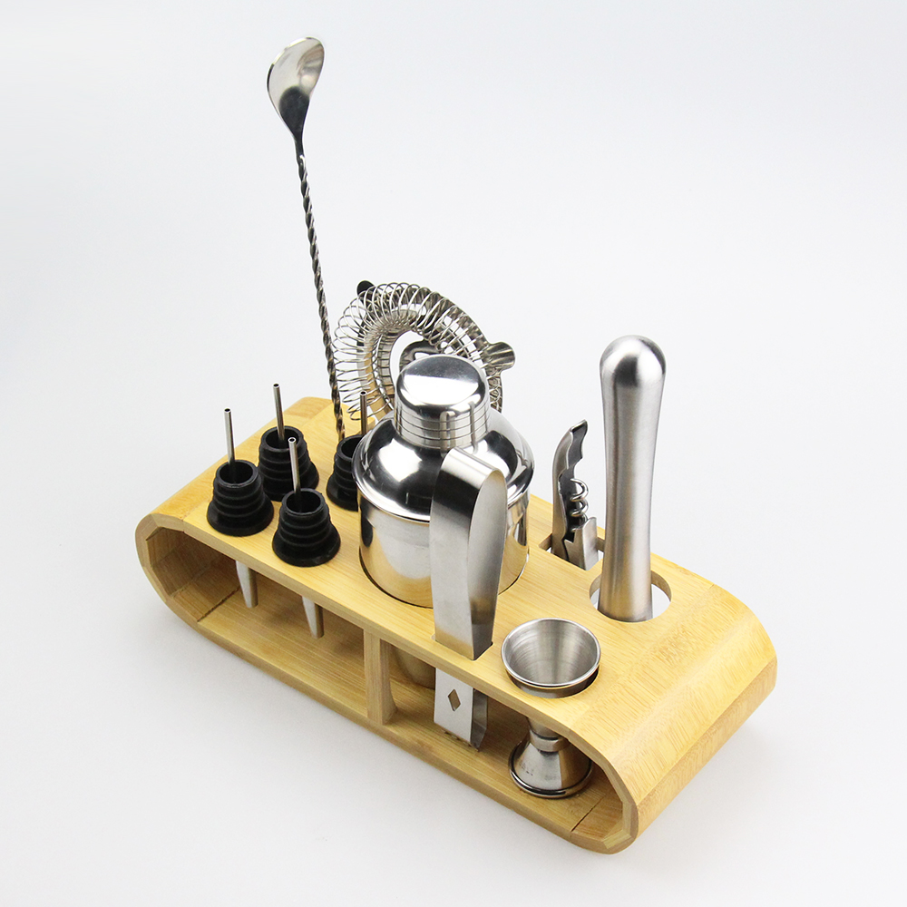 Professional Bar Tools Cocktail Shaker Set With Stand 1