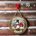 Eco-Friendly Christmas Wooden Crafts Pendant Hollow Santa Claus and Tag Decoration Carved Engraving