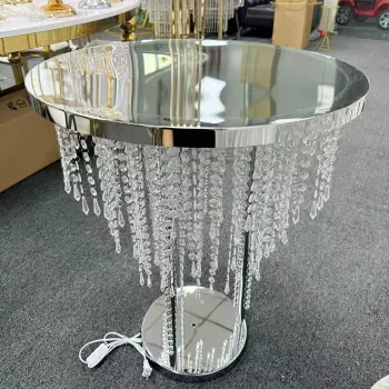Silver Crystal Drops Wedding Cake Table Decorations