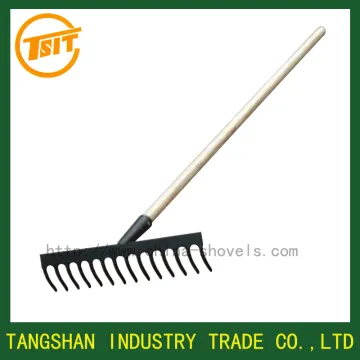china steel grass sand garden rakes with wooden handle