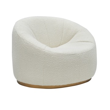 Round Nordic Style Living Room Lounge Kerusi Riadah Sofa Kerusi Teddy Fabric Home Furniture Dining Chair