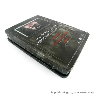 Tin DVD case with hinge