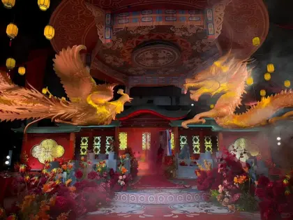 Dragon and phoenix sculpture art decorative items