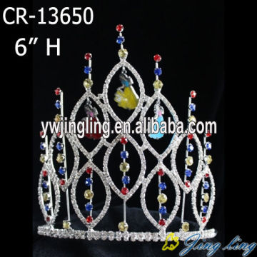 Corona de novia de diamantes de 6 pulgadas con diamantes de imitación