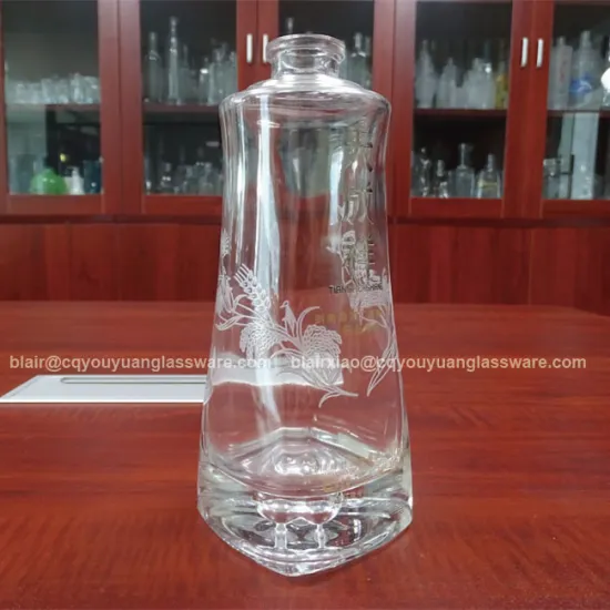 Custom Design 500ML Round Glass Spirit Bottle Glass Liquor Bottle
