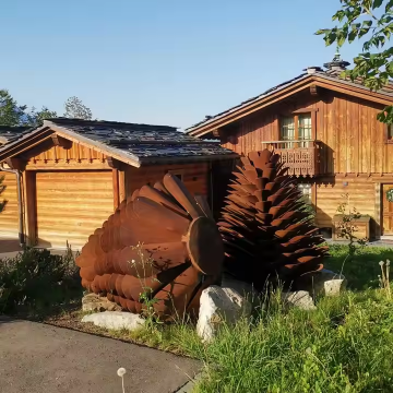 Large Outdoor Stainless Steel Pine Cone Garden Sculpture